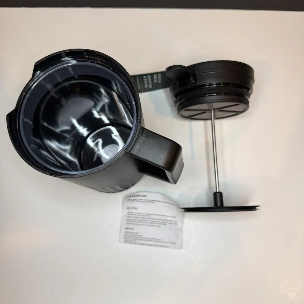 New Starbucks Coffee Press 8 Cups French Press Black Plastic Discontinued